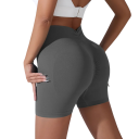 Dame højtaljede sportsshorts med elastisk talje, slankende fitnessleggings, yoga, løb, fitnesscenter 4