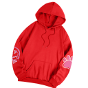 Dame hoodie med lommer Enfarvet hoodie med kaninmønster på ryggen Blødt polyester Komfortabel fritidsstil i forskellige farver 3