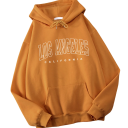 Dame hoodie med lommer Enfarvet hoodie med teksten Los Angeles Komfortabel fritidsoverdel i blødt polyester i forskellige farver 21