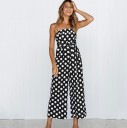 Dame jumpsuit med polkaprikker og stropper A2089 1