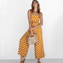 Dame jumpsuit med polkaprikker og stropper A2089 4