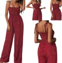 Dame jumpsuit med polkaprikker og stropper 2