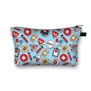 Dame kosmetik taske med sundhedsrelaterede motiver Farverigt tryk Lynlås med strop Polyester 21,5 x 13 x 15,5 cm Gave til sundhedspersonale 3