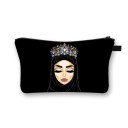Dame kosmetikataske med tryk af kvinde i hijab Polyesteretui til makeup og småting med lynlås og håndtag Størrelse 13 x 21,5 cm 11
