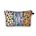Dame kosmetiketaske med lynlås Etui til make-up og småting Tryk med dyre- og geometriske mønstre Polyester 21,5 x 13 cm 19