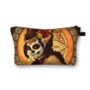 Dame kosmetiketaske med troldmands- og halloweenmotiv 13 x 21,5 cm Flad form med lynlås og løkke Markant tryk Polyester 6