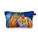 Dame kosmetisk taske med hestemotiv Etui med lynlås og håndtag Polyester 13 x 21,5 cm Til makeup pensler og småting i tasken 29