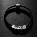 Dame læderarmbånd med perle 3