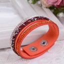Dame læderarmbånd med sten H565 10
