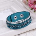Dame læderarmbånd med sten H565 11