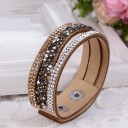 Dame læderarmbånd med sten H565 13