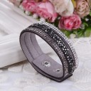 Dame læderarmbånd med sten H565 15