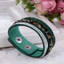 Dame læderarmbånd med sten H565 5