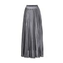Dame lang plisseret nederdel med metallisk glans Samlet elastisk talje Fine folder Flydende snit Materiale polyester med spandex 3