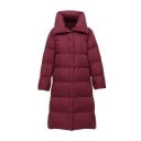 Dame lang vinter dunjakke med høj krave Quilted jakke med fyld af andefjer Skjult lukning Polyesterforing 3
