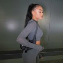 Dame langærmet crop top og leggings B872 10
