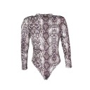 Dame leopard-bodysuit med lange ærmer B706 3