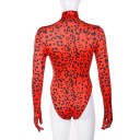 Dame leopard-bodysuit med lange ærmer B755 2
