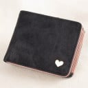 Dame lille tegnebog med hjerte og metalramme lukning Stribet overflade Kunstlæder og polyester 11,5 x 9,5 x 2,5 cm 1