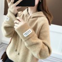 Dame lodden sweater med hætte 6