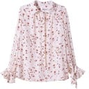 Dame løs bluse med blomsterprint 1