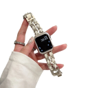Dame metalrem til Apple Watch 42 44 45 46 49 mm kompatibel med Series 1–9 SE Ultra 4