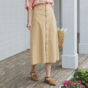 Dame midi nederdel med knapper A1593 2