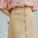 Dame midi nederdel med knapper A1593 4