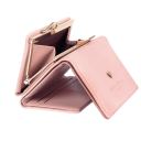 Dame mini foldbar pung med hjerte Spæne lomme Syntetisk læder Kompakt design til kort mønter og småting 2