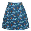 Dame mini nederdel med heltrykt design A-formet snit Lynlås Bomuld med spandex Farverige motiver af frugt og havliv 2