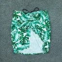 Dame mini nederdel til badetøj med slids foran Rynket midte med snøre Heltrykt mønster Elastisk polyester med spandex 3