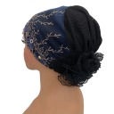 Dame muslimsk hat med blomsterlæk 56–58 cm af polyester til dækning af hår og brug under hijab 3