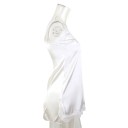 Dame natkjole med blonder og slids Elegant ensfarvet natkjole med V-udskæring Let polyester Fin natmode Forskellige farver 7