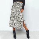 Dame nederdel med leopardprint og slids 2