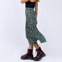Dame nederdel med leopardprint og slids 3