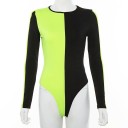 Dame neon langærmet bodysuit 1