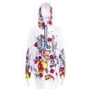 Dame oversize hættetrøje i hip hop stil Heltrykt tegnet design med kranier og roser Snore i hætten Polyester med spandex 1