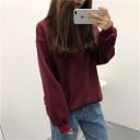 Dame oversize sweatshirt uden hætte med rund hals Faldende skuldre Lange ærmer med ribbede manchetter Bomuld og polyester 11