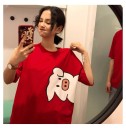 Dame oversized T-shirt med print 4