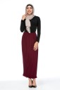 Dame plisseret maxi nederdel med fine svisle folder Smal lige pasform til anklerne Bred talje Bølgede nederste kant Polyester chiffon 11