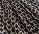 Dame plisseret midi nederdel med kædemønster Mørk baggrund med beige led Oprydningsguldknapper på forsiden Polyester 4