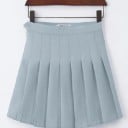 Dame plisseret mini nederdel i japansk stil Sommer plisseret nederdel med lukning i siden Kort længde over knæene Polyester 4