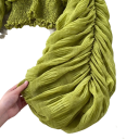 Dame polopræget bluse Universel størrelse V-hals Lange ærmer Rynkning Gummi i taljen Elegant 3