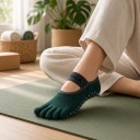 Dame prstestrømper til yoga 1 par Antiskrid og femtåede Lave med bånd over vristen Til pilates og fitness 14