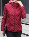 Dame quiltet jakke med pels -J2344 4