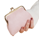 Dame retro pung 10 x 12 x 2,5 cm med spænde Til mønter nøgler debet- og loyalitetskort Kompakt etui til småting 12