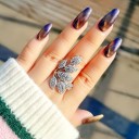Dame ring med blade D2983 1