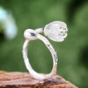 Dame ring med blomst D1003 8