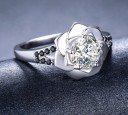 Dame ring med blomst D1020 5