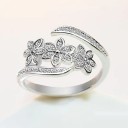 Dame ring med blomst D1029 2